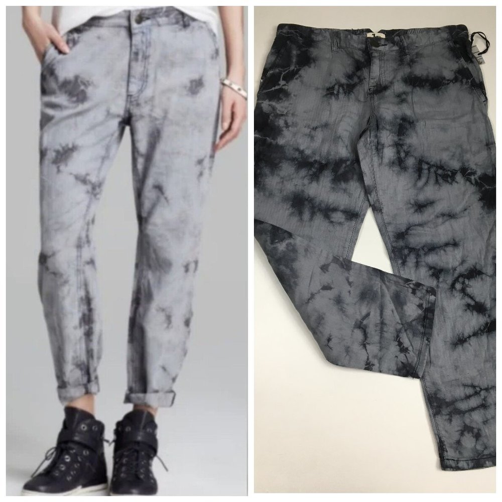 Tie-Dye Gray Slim Jogger Pants - Women's
